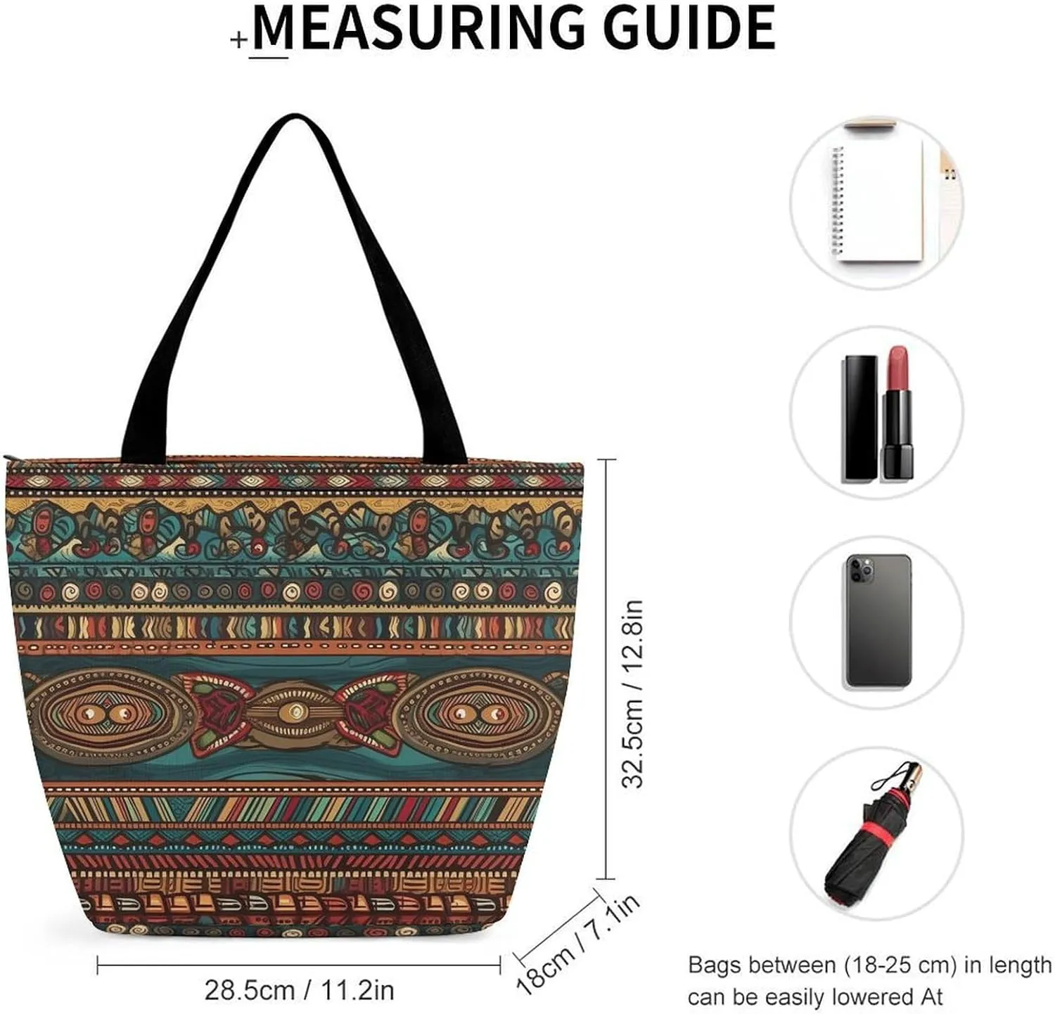Tote Bag for Women Grocery Bag Special Ethnic Patterns Foldable Shopping Bags Reusable Large Tote Bag