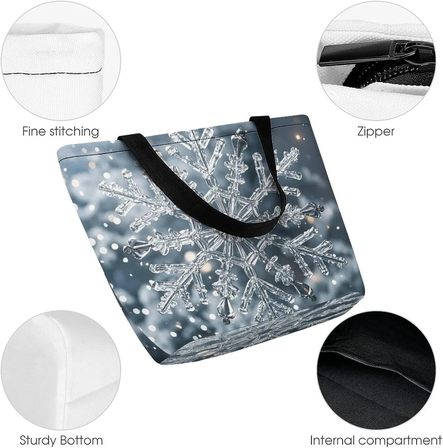 Tote Bag for Women Grocery Bag Winter House Foldable Shopping Bags Reusable Large Tote Bag