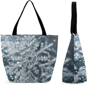 Tote Bag for Women Grocery Bag Winter House Foldable Shopping Bags Reusable Large Tote Bag