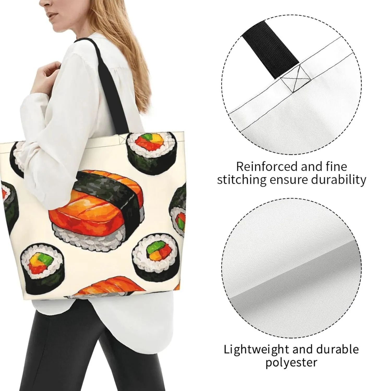 Tote Bag for Women Turquoise Blue Gold Marble Grocery Bag Foldable Shopping Bags Reusable Large Tote Bag