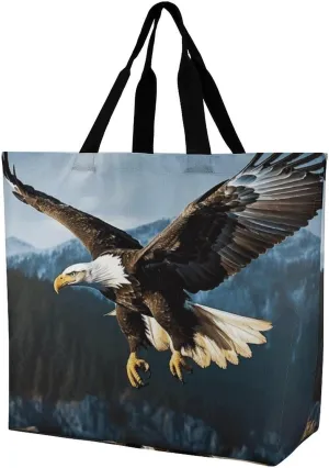 Tote Bag Grocery Bag for Women Shopping Bag Eagle at Hunting Handbags Beach Bag Shoulder Bag for Shopping
