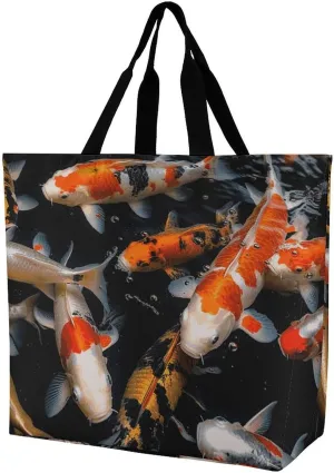 Tote Bag Grocery Bag for Women Shopping Bag Japan Fancy Carp Fishes Handbags Beach Bag Shoulder Bag for Shopping