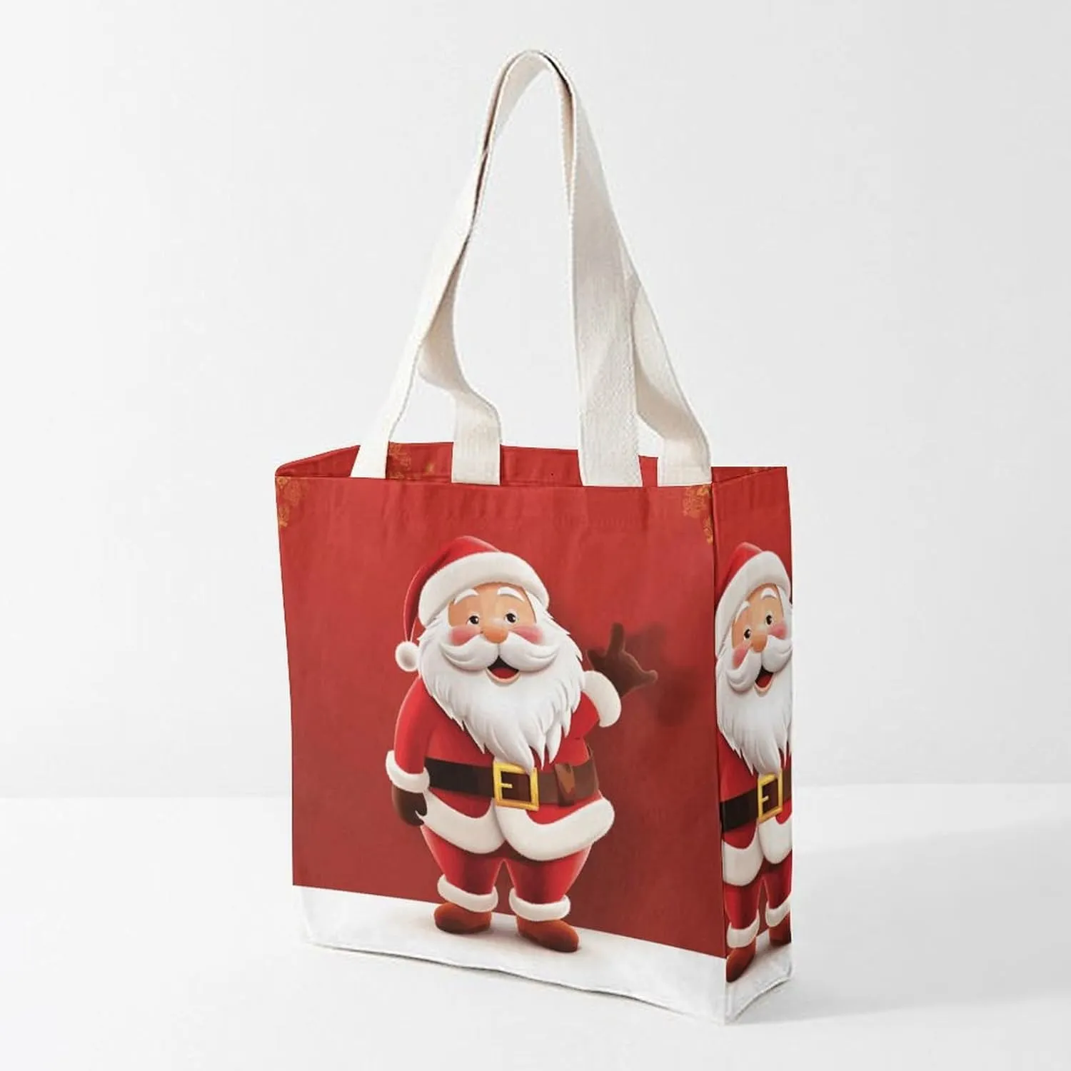 Tote Bag Laptop Handbag Cartoon Santa Claus Grocery Bag Canvas Shoulder Bag Crossbody Bag for Travel