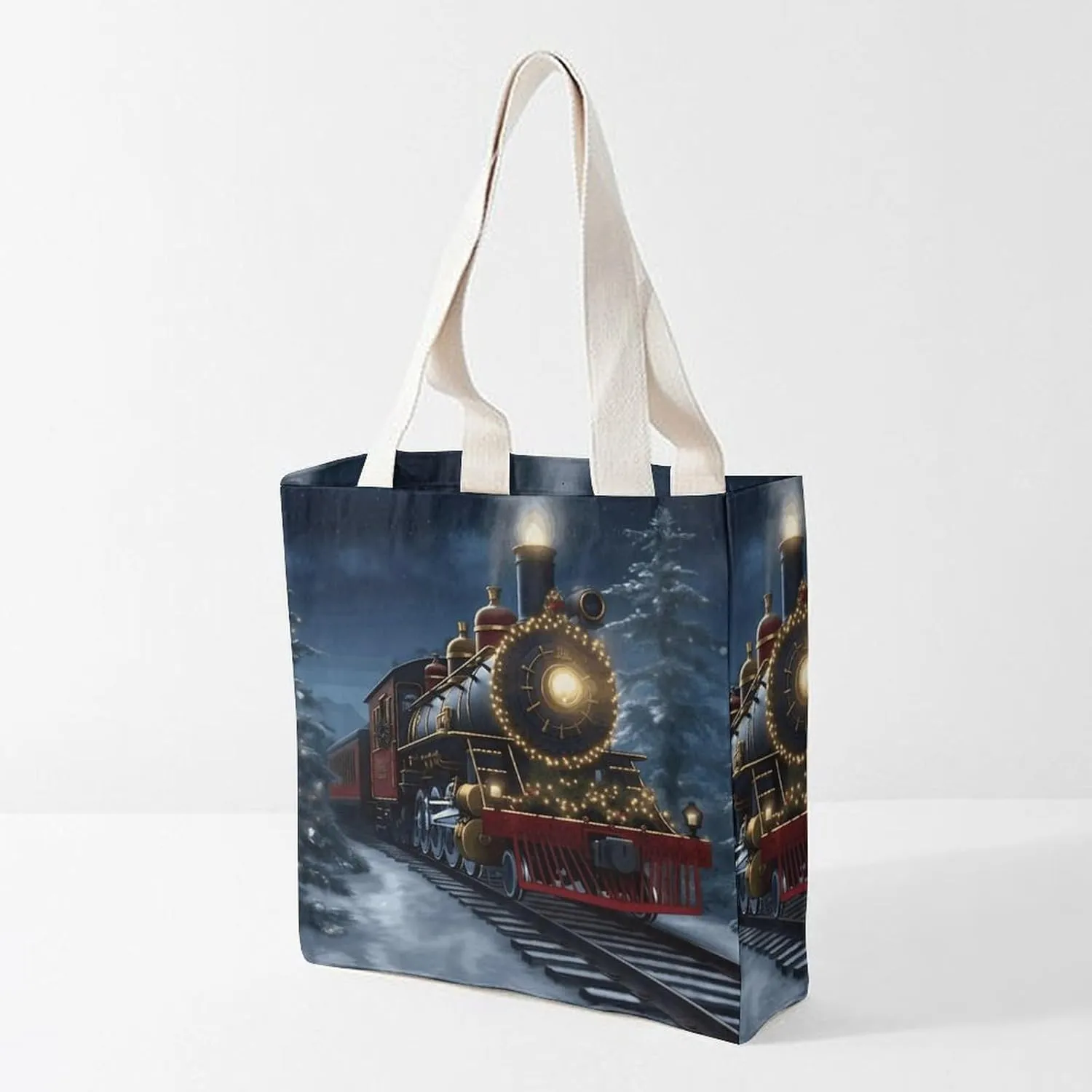 Tote Bag Laptop Handbag Christmas Santa Claus Grocery Bag Canvas Shoulder Bag Crossbody Bag for Travel