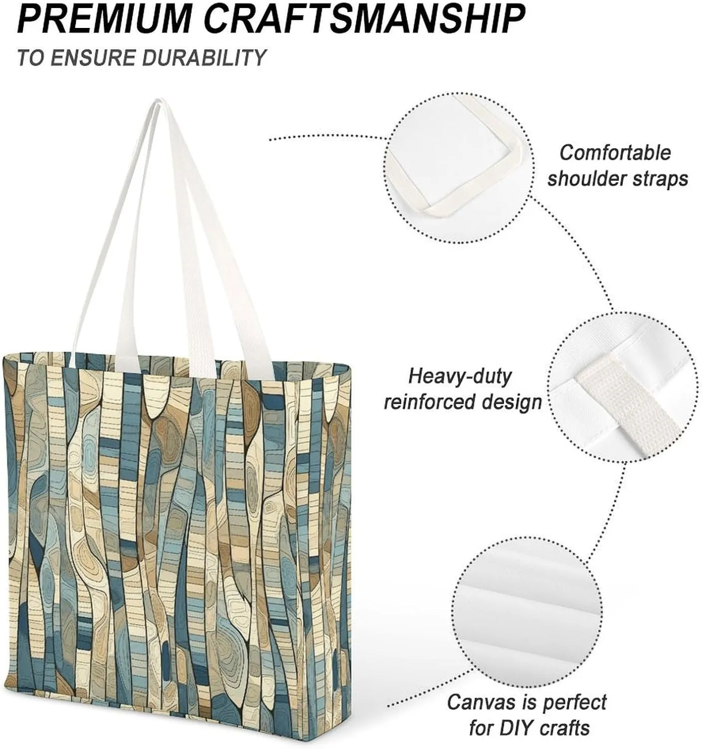 Tote Bag Laptop Handbag Classical Pattern Flowers Grocery Bag Canvas Shoulder Bag Crossbody Bag for Travel