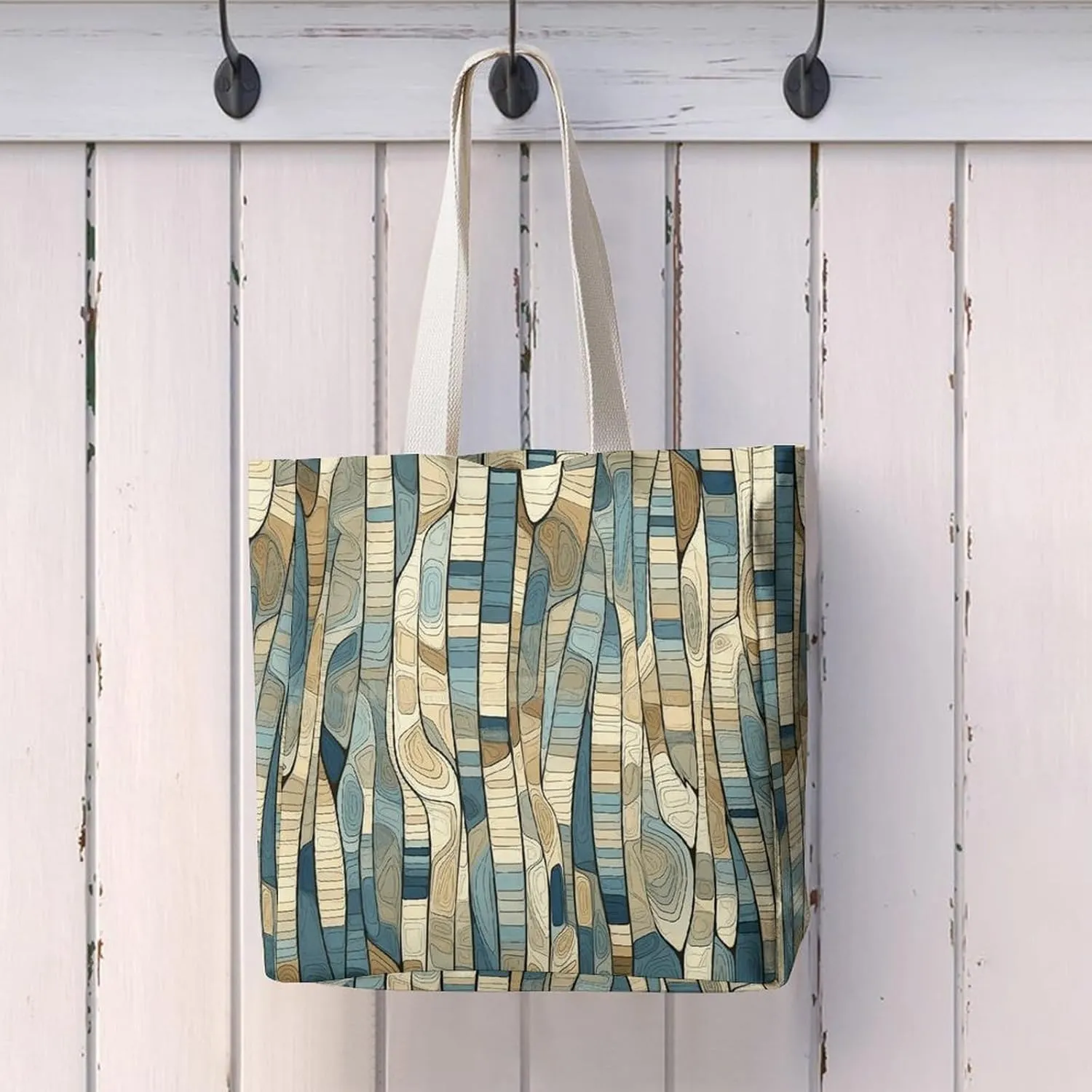 Tote Bag Laptop Handbag Classical Pattern Flowers Grocery Bag Canvas Shoulder Bag Crossbody Bag for Travel