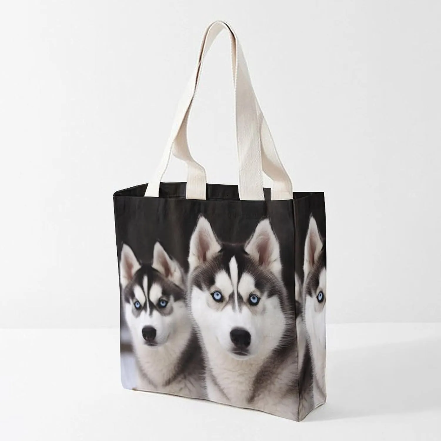 Tote Bag Laptop Handbag Gray Animals Grocery Bag Canvas Shoulder Bag Crossbody Bag for Travel