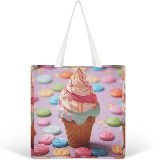 Tote Bag Laptop Handbag Meat Slices Pattern Grocery Bag Canvas Shoulder Bag Crossbody Bag for Travel