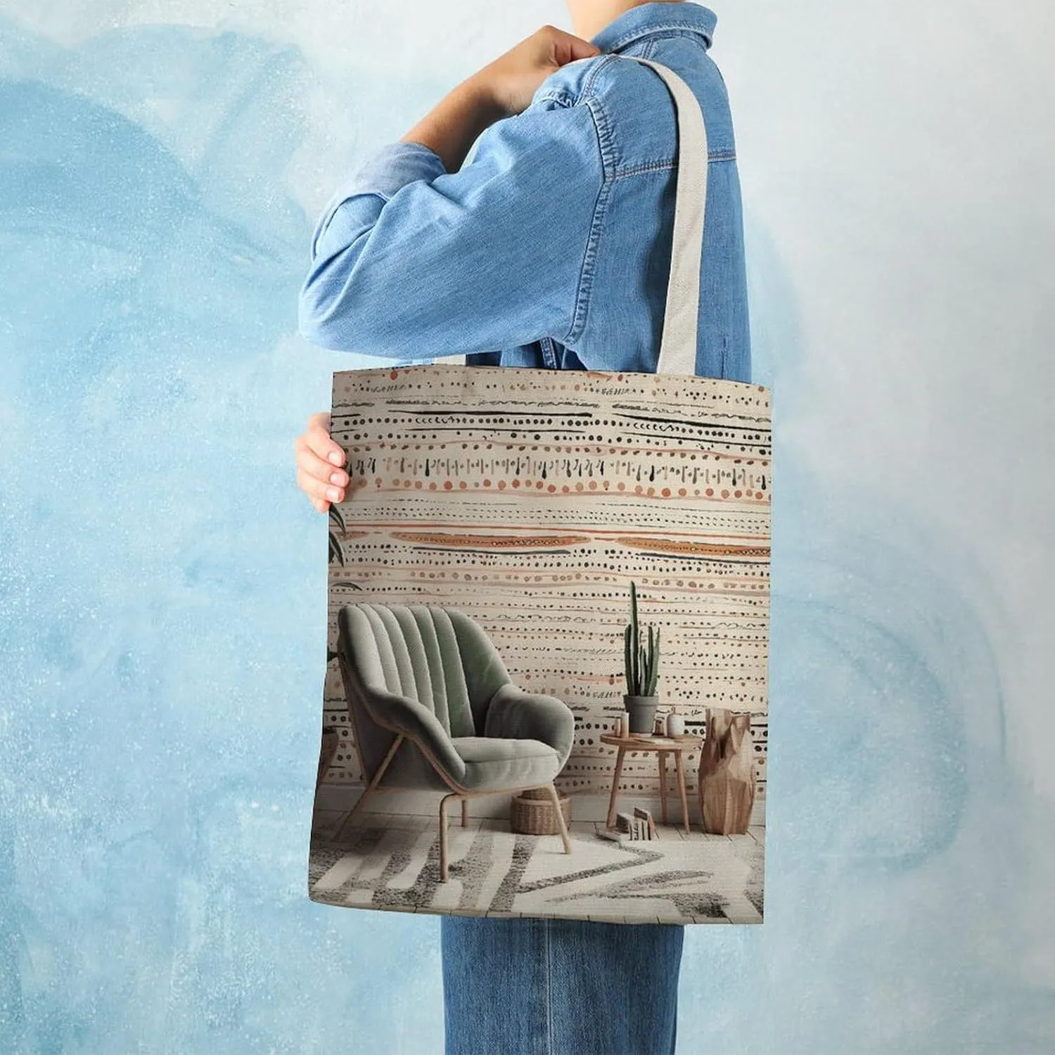 Tote Bag Laptop Handbag Peach Flowers Grocery Bag Canvas Shoulder Bag Crossbody Bag for Travel