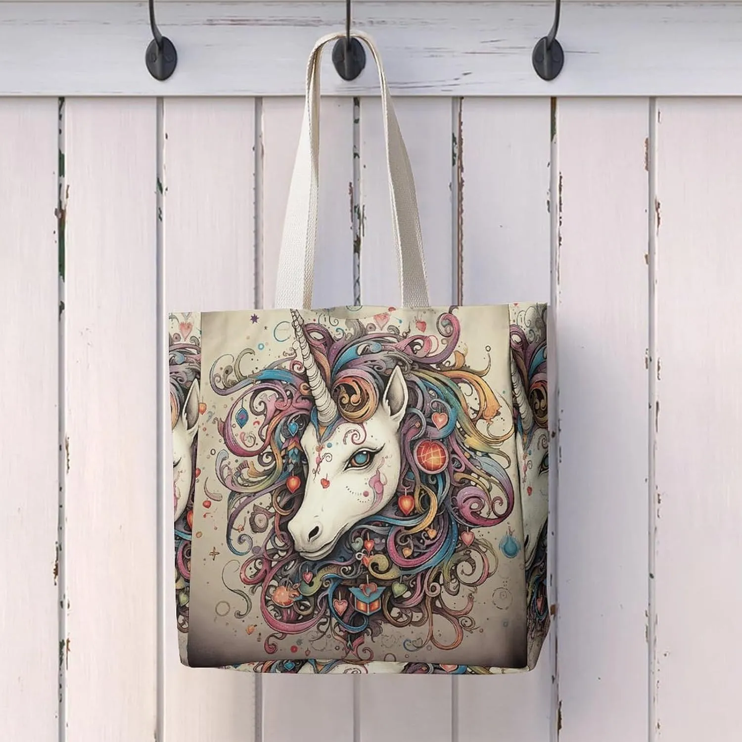 Tote Bag Laptop Handbag Standing in The Field Grocery Bag Canvas Shoulder Bag Crossbody Bag for Travel