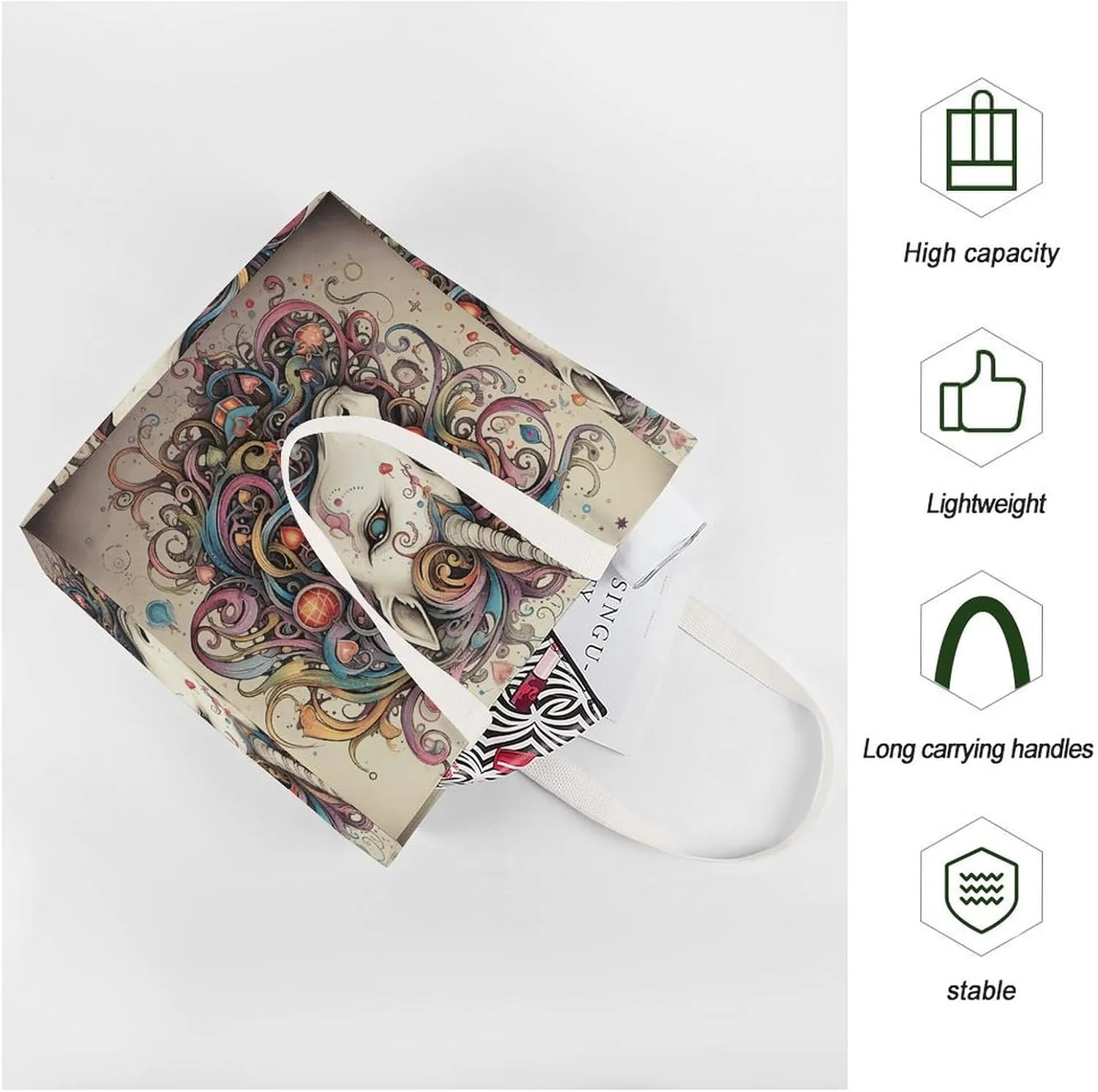Tote Bag Laptop Handbag Standing in The Field Grocery Bag Canvas Shoulder Bag Crossbody Bag for Travel