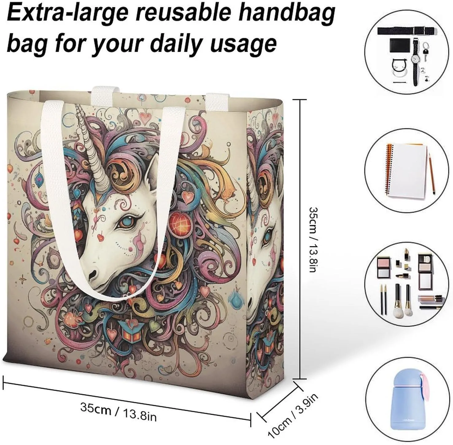 Tote Bag Laptop Handbag Standing in The Field Grocery Bag Canvas Shoulder Bag Crossbody Bag for Travel