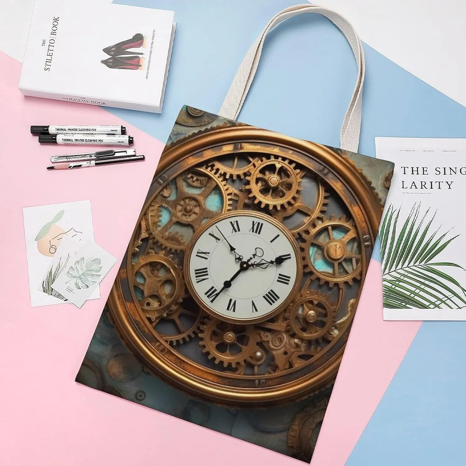 Tote Bag Laptop Handbag Sunflower Blue Butterfly Grocery Bag Canvas Shoulder Bag Crossbody Bag for Travel