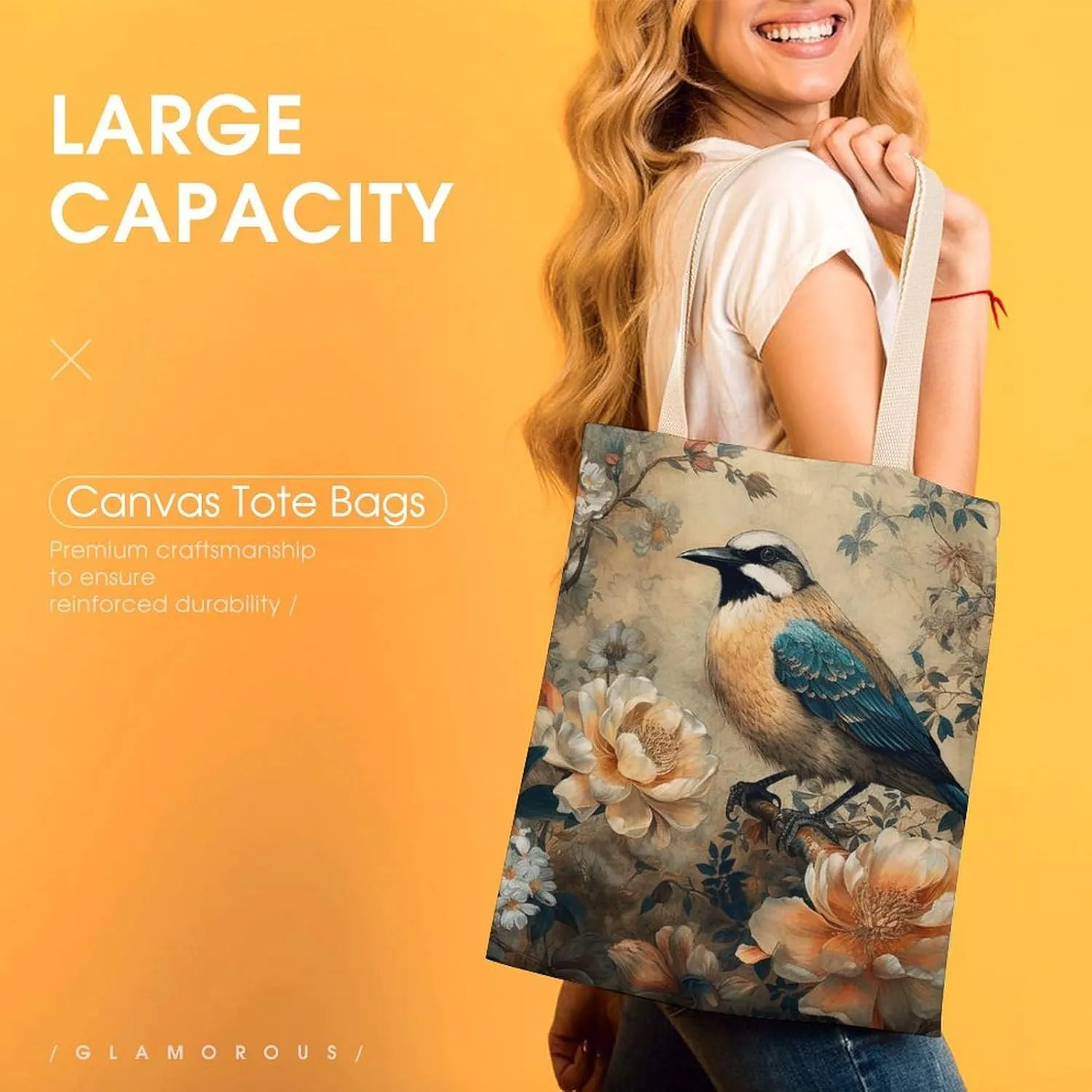 Tote Bag Laptop Handbag Wild Deer Grocery Bag Canvas Shoulder Bag Crossbody Bag for Travel