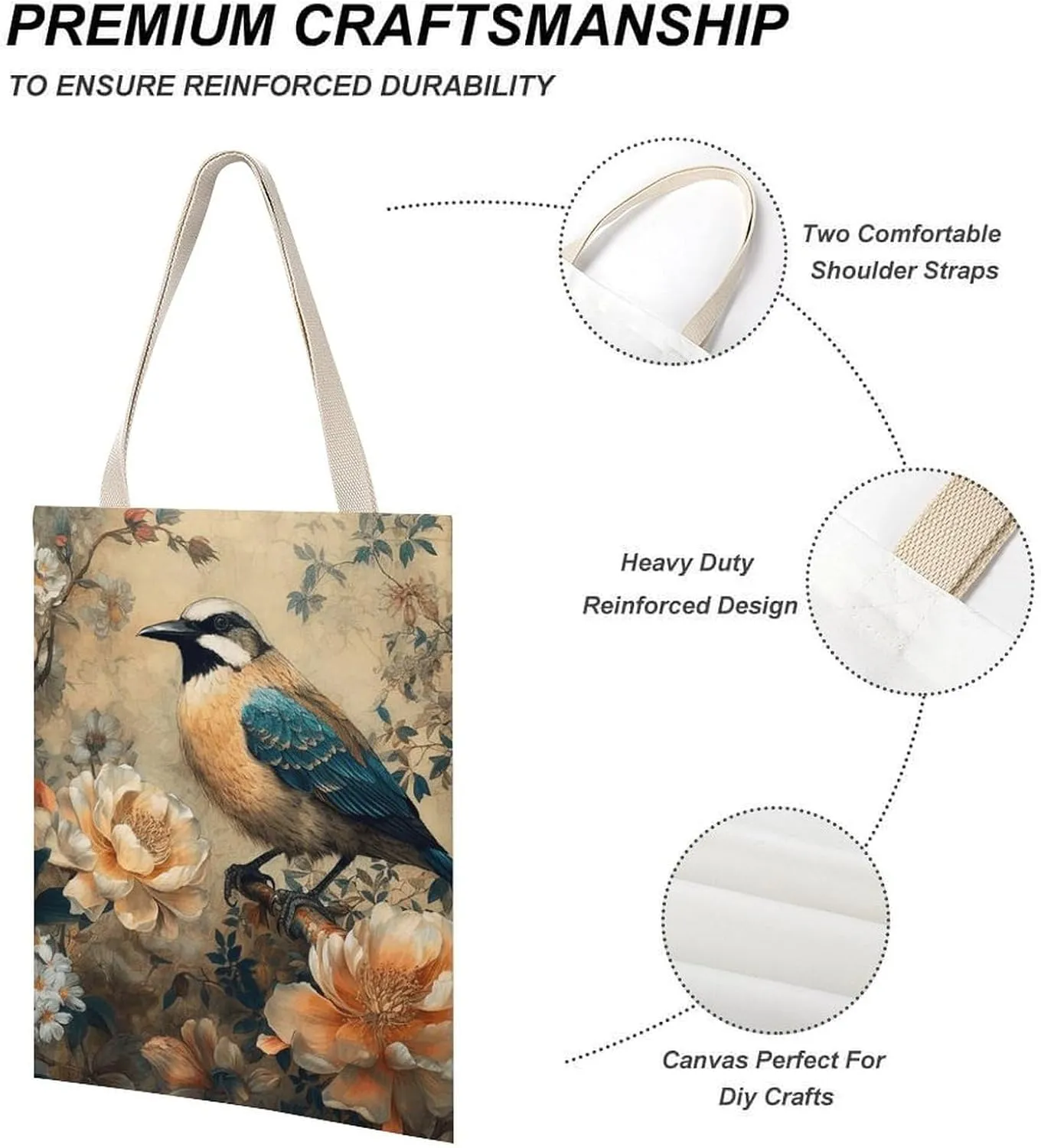 Tote Bag Laptop Handbag Wild Deer Grocery Bag Canvas Shoulder Bag Crossbody Bag for Travel