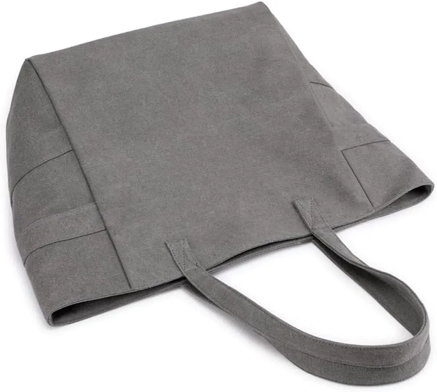 Tote Retro Reusable Satchel Commuter Purse for Women Work Canvas Shoulder Large Capacity Cloth Hobo Handbag