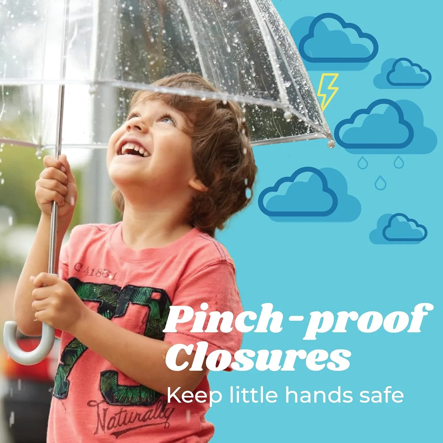 totes Kids Clear Bubble Umbrella with Dome Canopy, Lightweight Design, Wind and Rain Protection Umbrella, Doggie Hearts, Kids - 38" Canopy