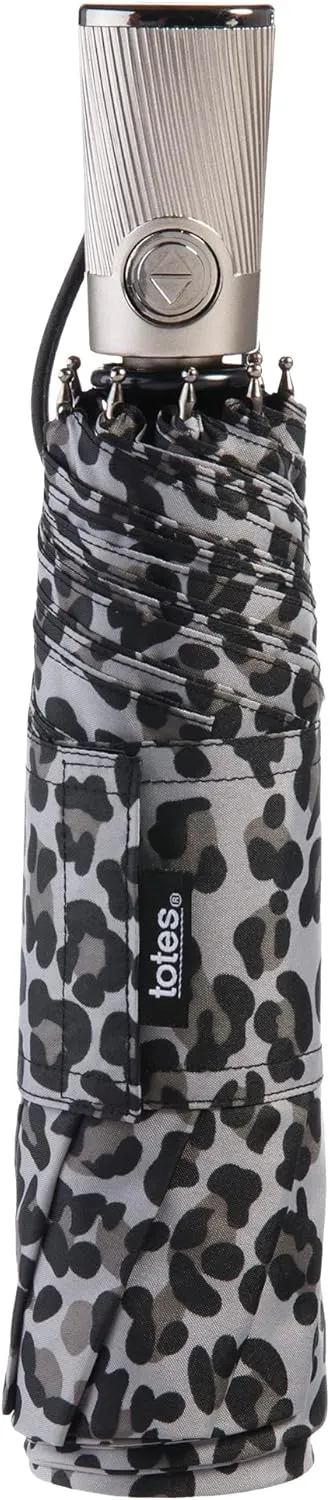 totes Titan Portable Travel Umbrella – Windproof, Waterproof, Strong, Compact Umbrella – Perfect for the Car, Backpack, and On-the-Go