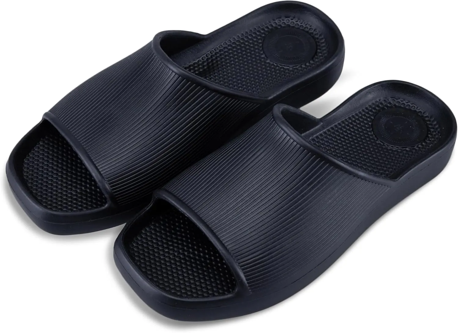 totes Women's Molded Ribbed Texture Slide Sandal