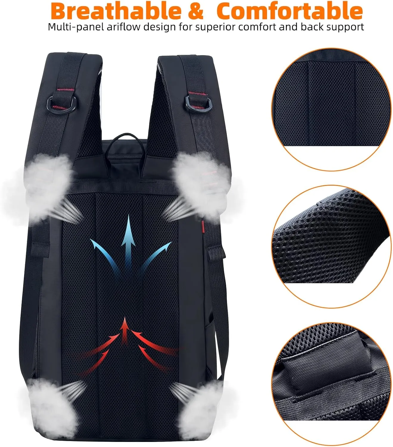TPAID 15.6/17.3 Inches Laptop Bag for Men, Durable Business Laptop Backpack Water Resistant Computer Bag for Women Work College