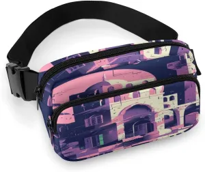 Traditional Architecture Fanny Pack Lightweight Belt Bag with Adjustable Strap Hip Bum Bag for Running Travel
