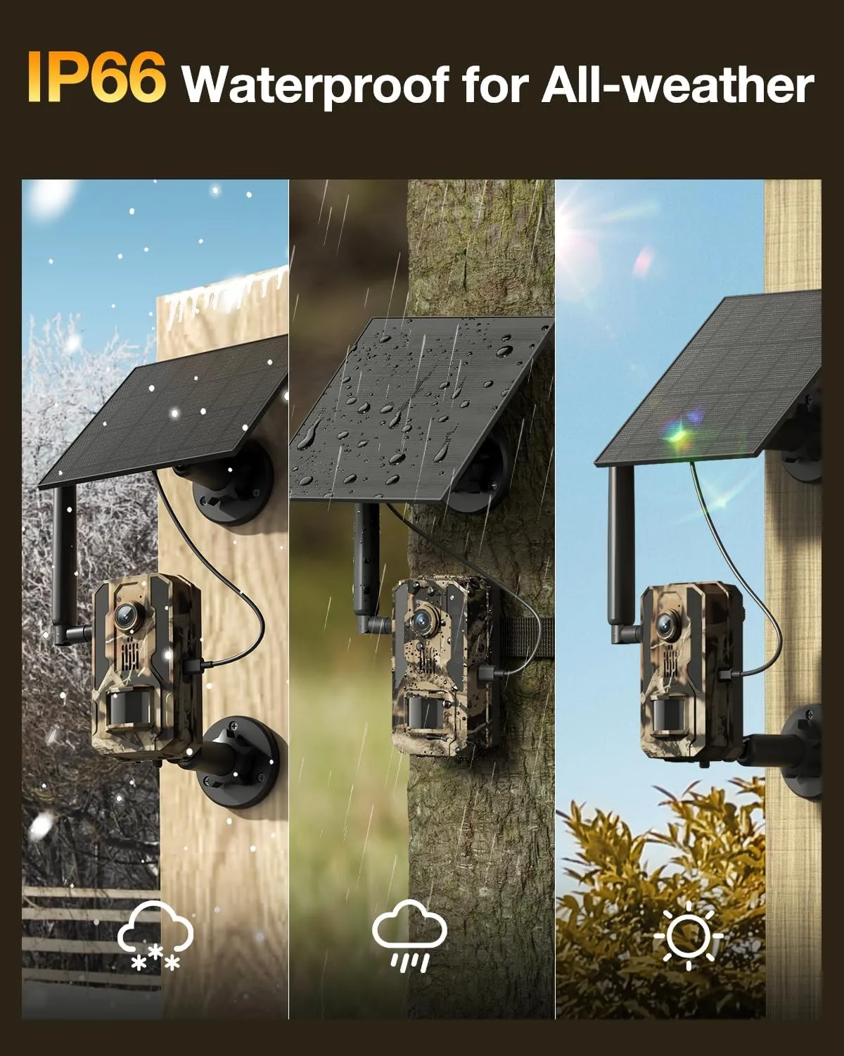 Trail Camera 2Packs, 4G LTE Cellular Trail Cameras Built-in SIM Cards with 2K HD Live Feed Game Camera 0.2S Speed Motion Activated Solar Powered IP66 Waterproof Trail Cam with Night Vision