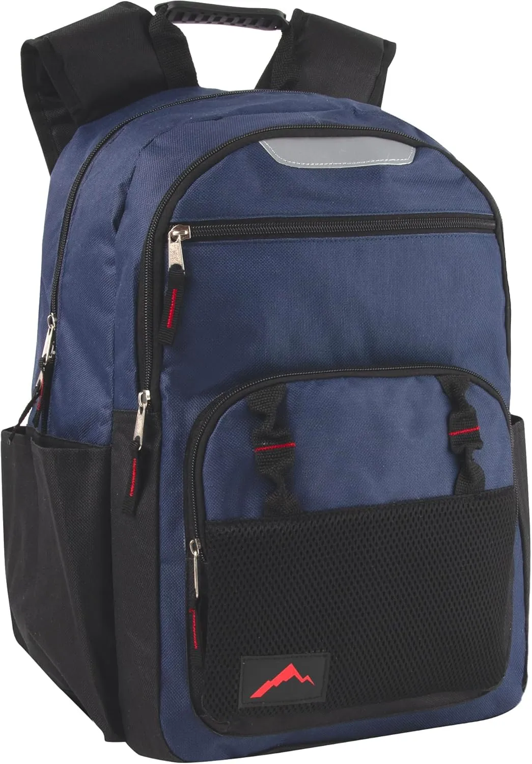 Trail maker Reflective Backpacks with 30 Piece Supplies Kits Prefilled 18 Inch Dual Compartment Backpack Sets (Blue Pack Set)