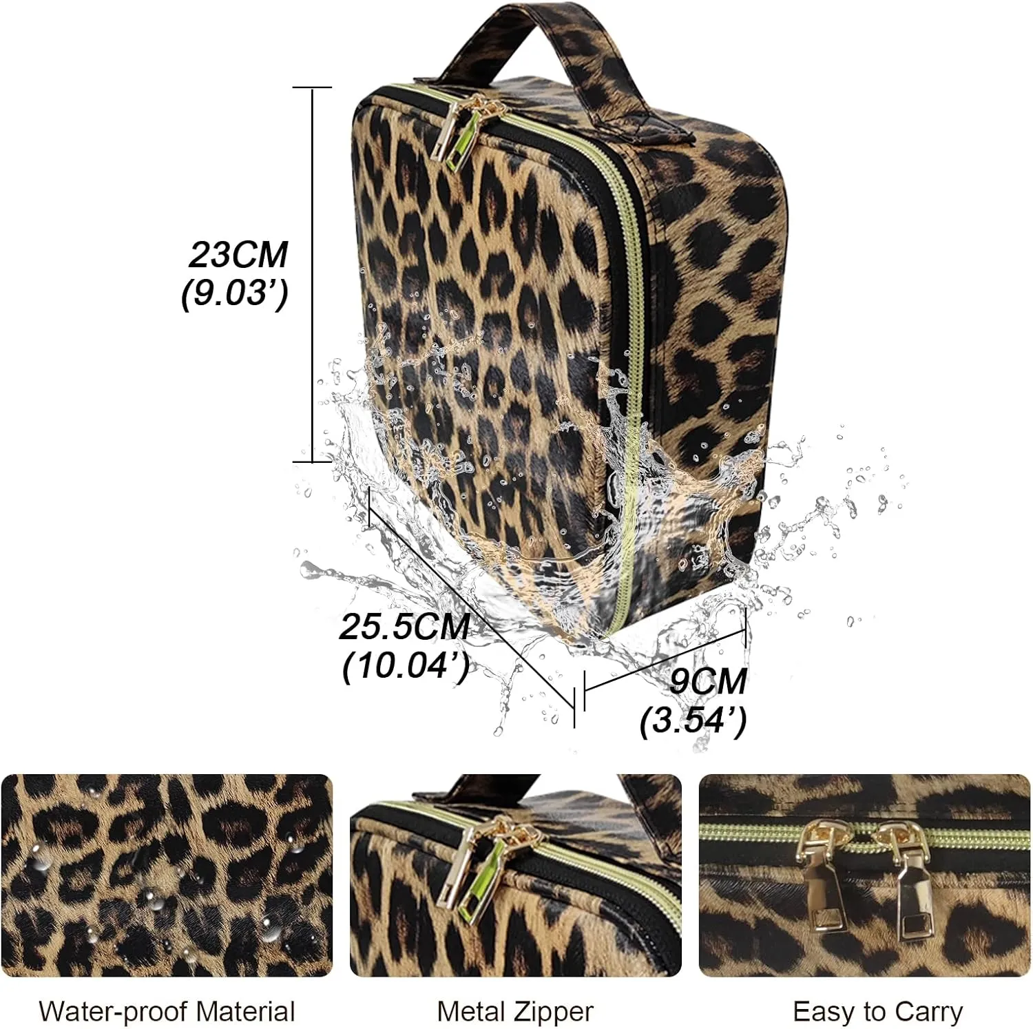 Travel Makeup Bag with Adjustable Dividers, Cosmetic Train Storage Case Organizer for Professional Cosmetic Brushes
