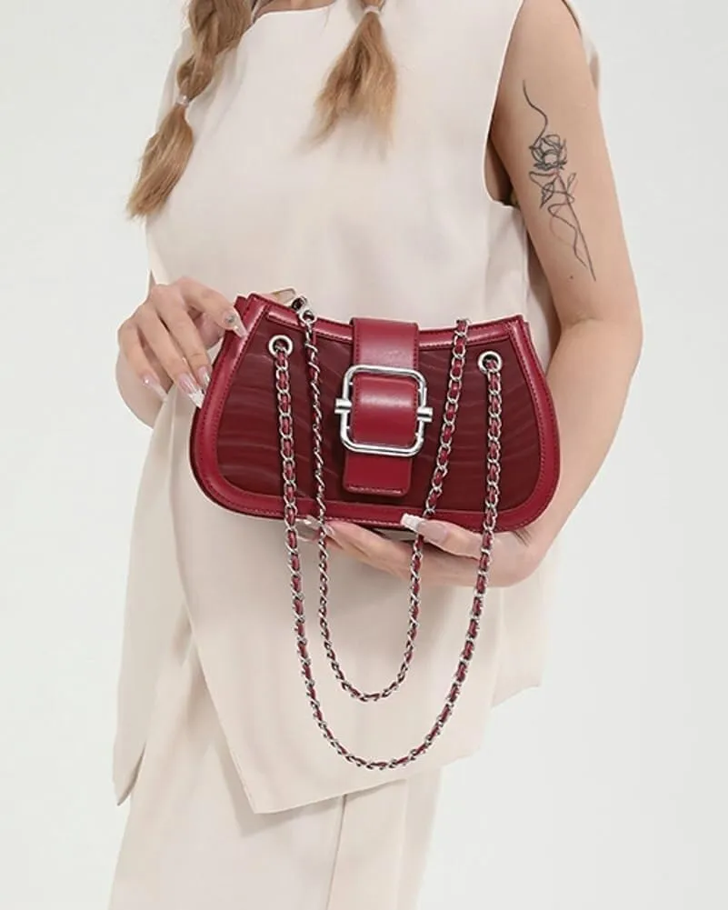 Trendy 2025 Vegan Leather Shoulder Bag for Women: Y2k Crossbody Hobo Tote with Top Handle Satchel Style