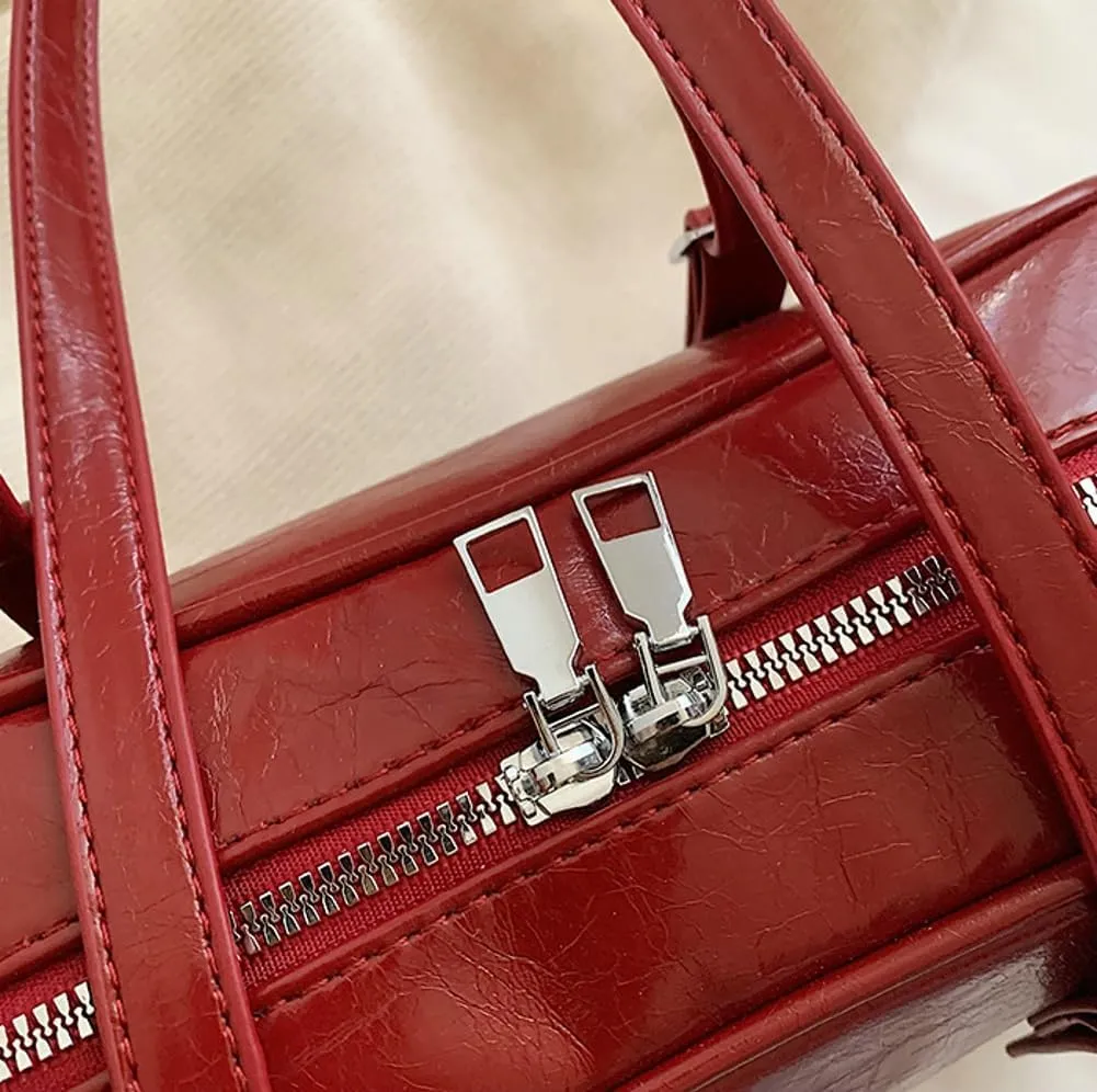 Trendy Boston Bag Women 2025 Spring Bowler Bag Top Handle Purse Shoulder Bags Satchel Handbags with Adjustable Strap