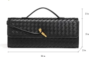 Trendy Woven Evening Crossbody Bags for Women. Shoulder Bag for Women. (Mocha)
