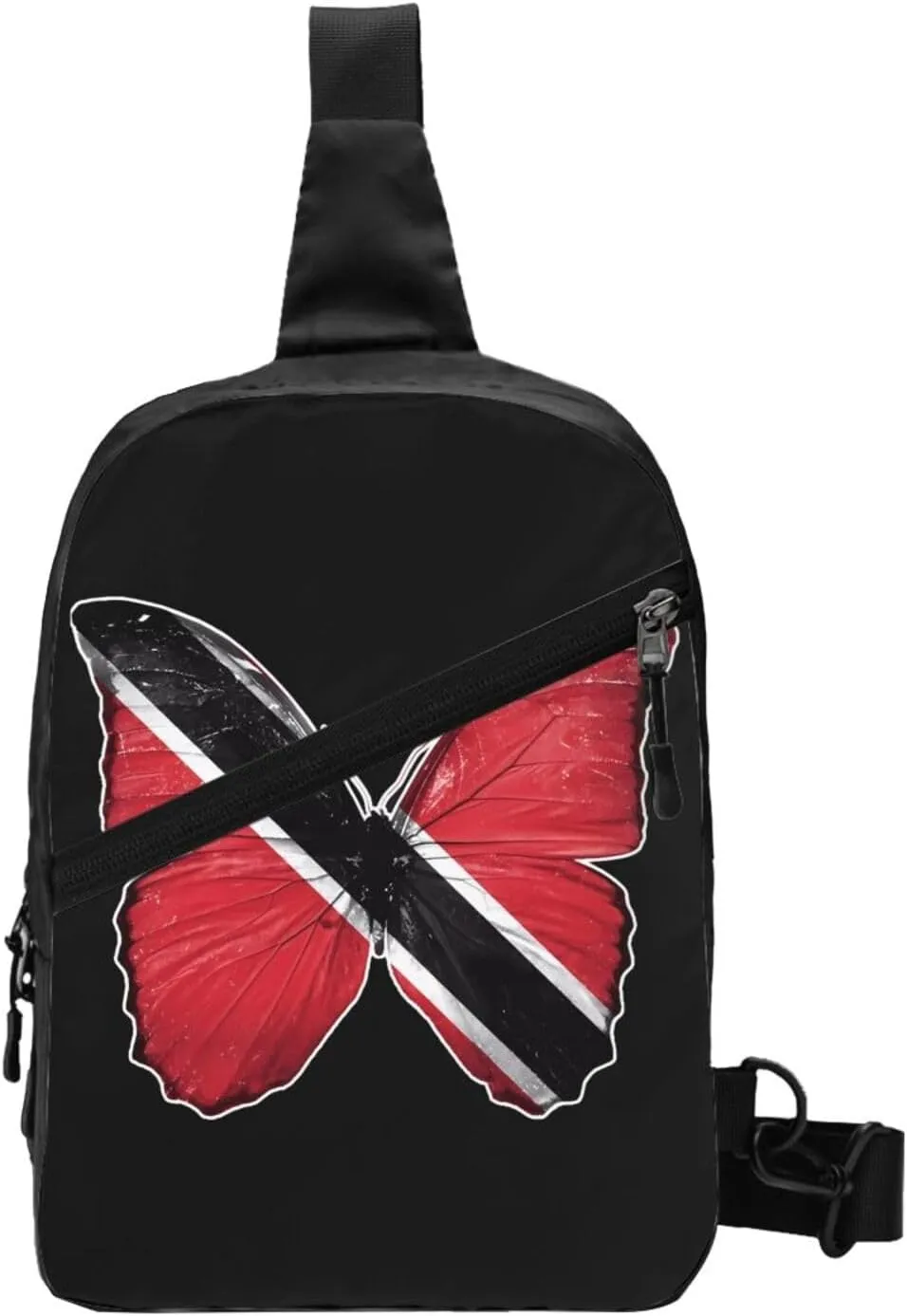 Trinidad Tobago Butterfly Flag Crossbody Bag Portable Sling Bags Foldable Chest Daypack Reusable Sports Shoulder Backpack Diagonally Casual Rucksack Travel Bag
