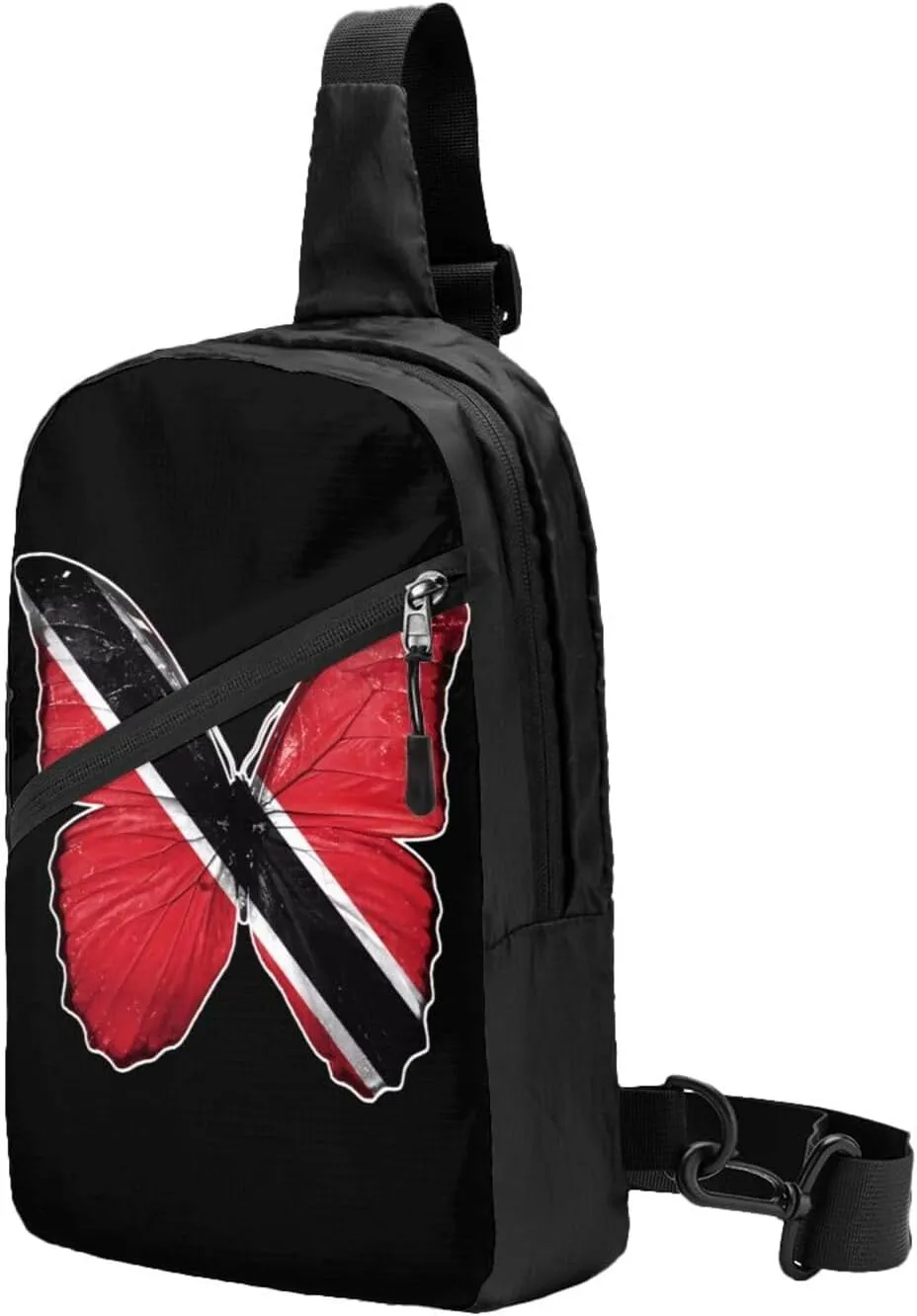 Trinidad Tobago Butterfly Flag Crossbody Bag Portable Sling Bags Foldable Chest Daypack Reusable Sports Shoulder Backpack Diagonally Casual Rucksack Travel Bag