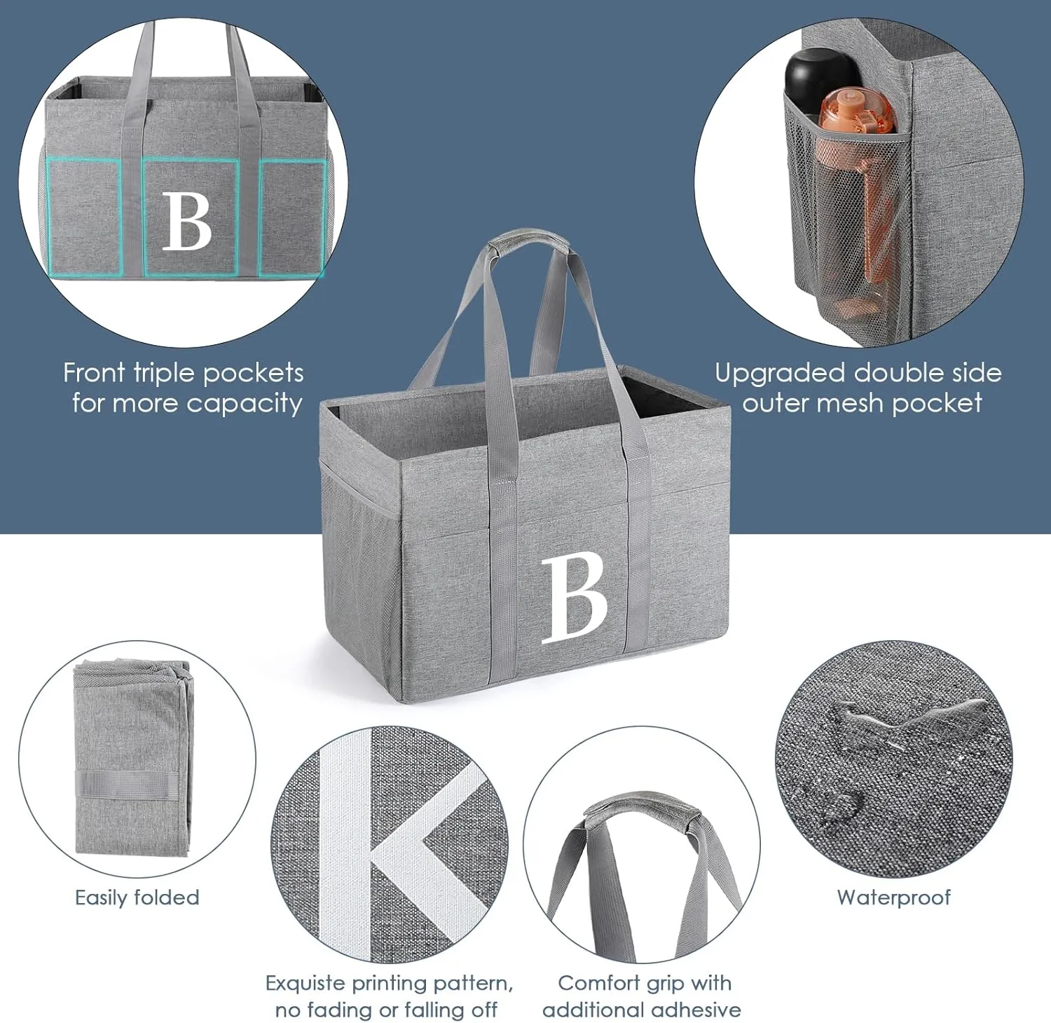 TRSODD Mothers Day Gifts for Sister Friends Birthday Gifts for Her Reusable Grocery Bags Foldable 10 Gallon Extra Large Utility Tote Bag