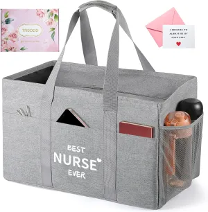 TRSODD Nurses Week Gifts for Women Nurse Appreciation Birthday Gifts for Women Reusable Grocery Bags Foldable 10 Gallon Extra Large Utility Tote Bag