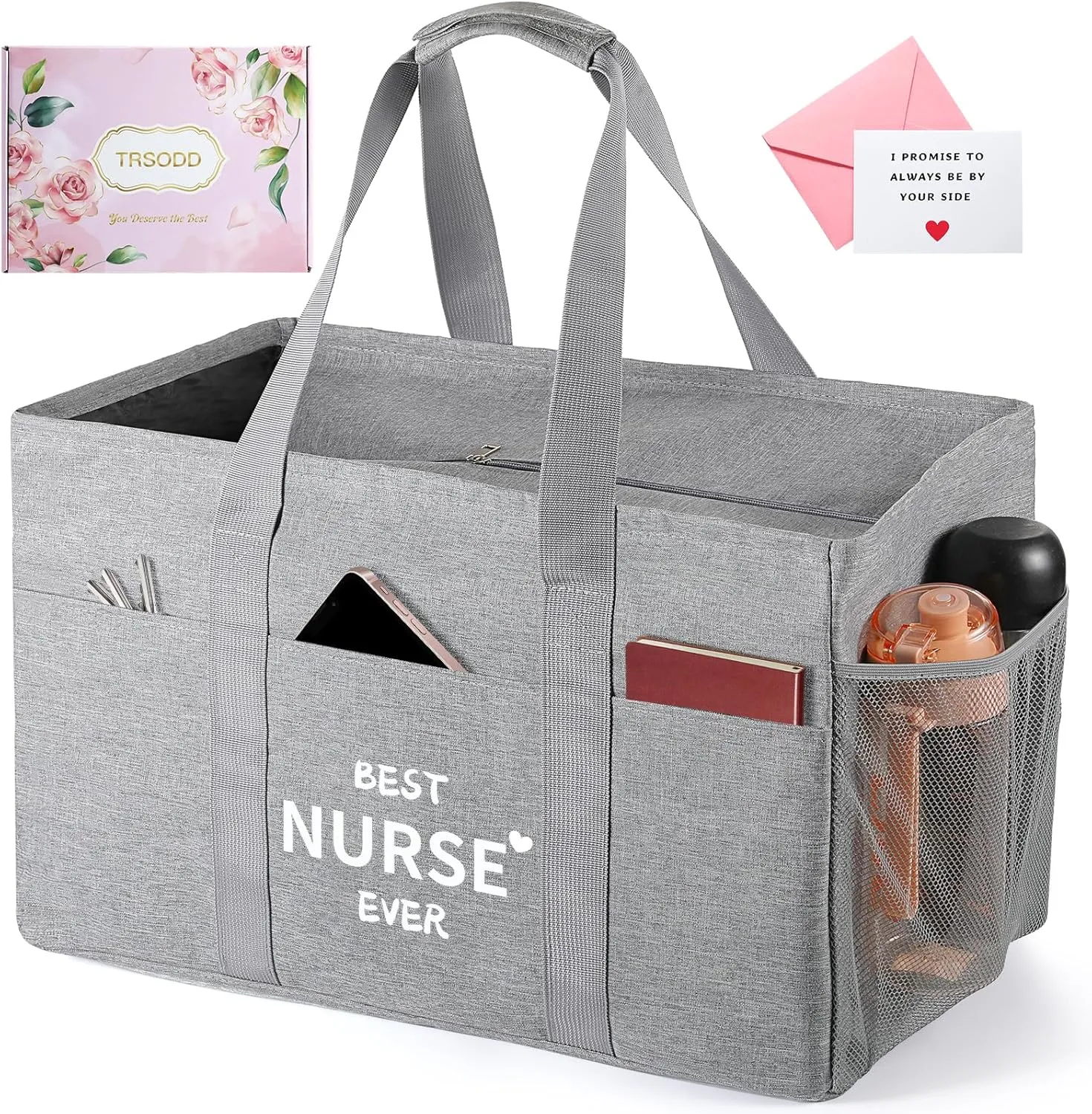 TRSODD Nurses Week Gifts for Women Nurse Appreciation Birthday Gifts for Women Reusable Grocery Bags Foldable 10 Gallon Extra Large Utility Tote Bag