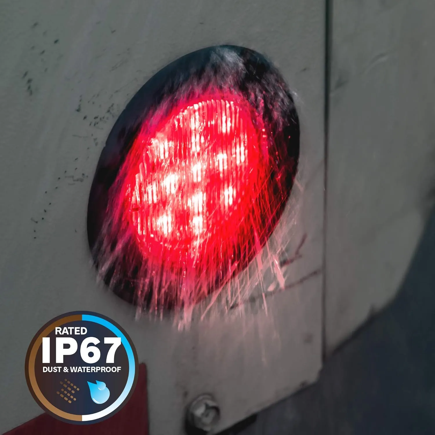 TRUE MODS 8pc 2.5" 12V Red Round LED Clearance Side Marker Lights [DOT FMVSS 108] [SAE P2] [Reflector Lens] [Grommet & Plugs] [Flush-Mount] [Waterproof IP67] Rear Lamp for Boat Trailer Semi Truck RV
