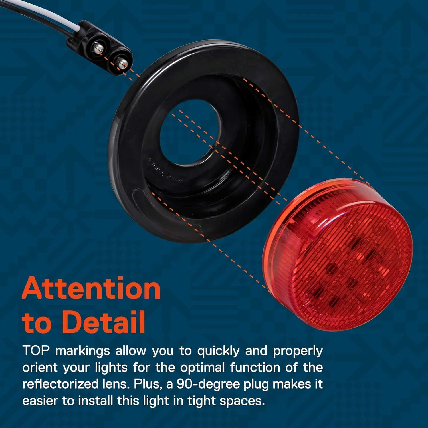 TRUE MODS 8pc 2.5" 12V Red Round LED Clearance Side Marker Lights [DOT FMVSS 108] [SAE P2] [Reflector Lens] [Grommet & Plugs] [Flush-Mount] [Waterproof IP67] Rear Lamp for Boat Trailer Semi Truck RV