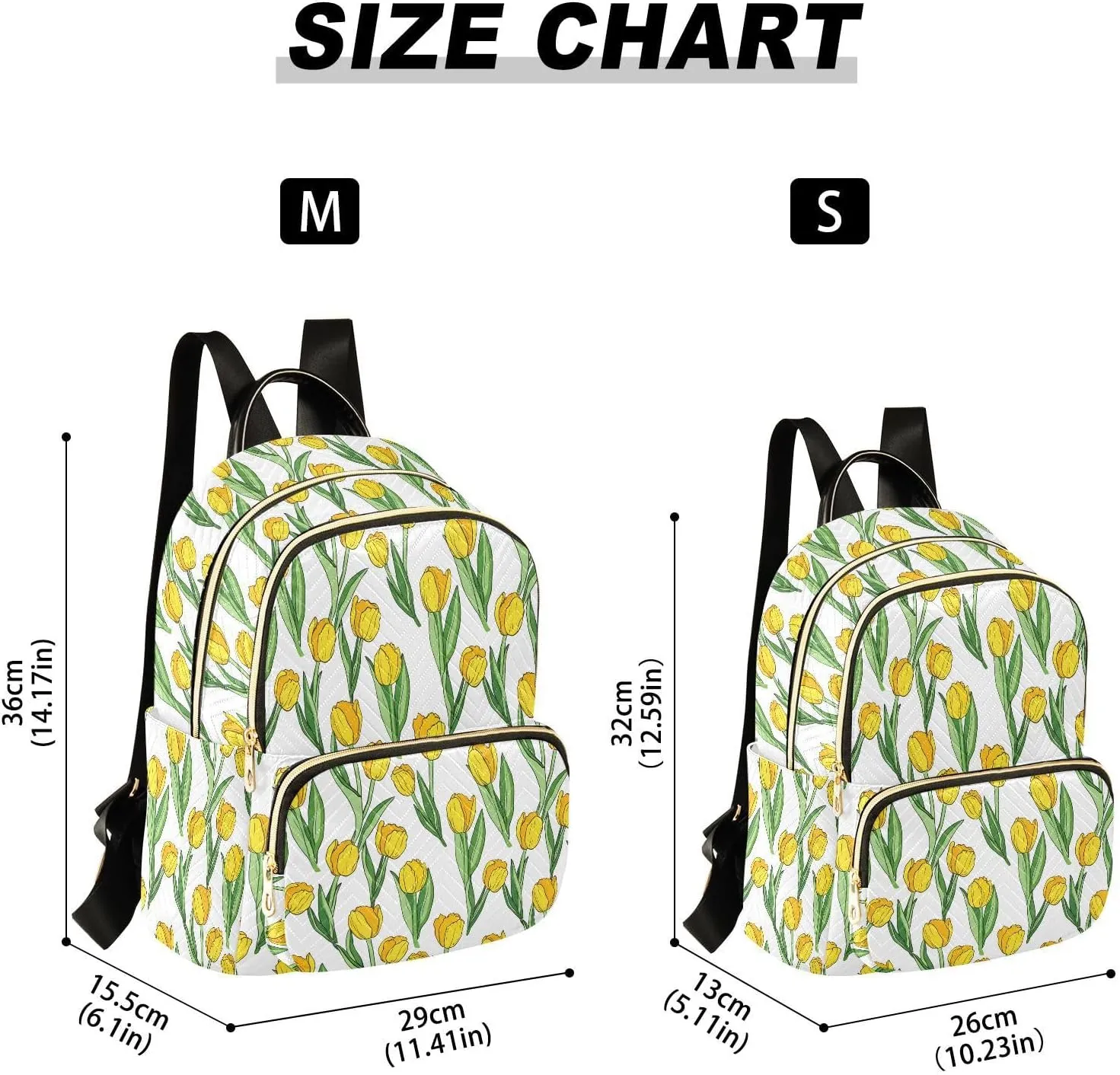 Tulips Flower White Backpack Purse for Women Mini Backpack Purse with Anti-theft Back for School Trips S