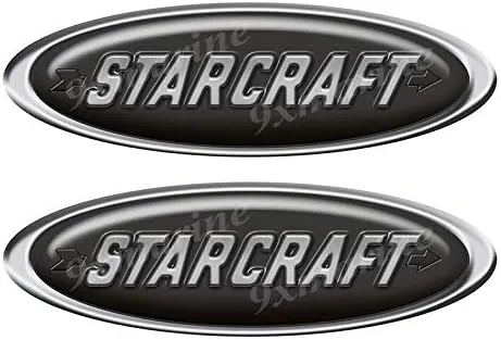 Two Starcraft Classic Oval Stickers 10" Long