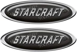 Two Starcraft Classic Oval Stickers 10" Long