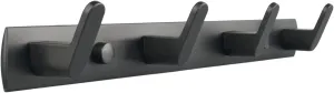 ULIBERMAGNET Magnetic Hooks,Heavy Duty Coat Magnetic Rack,Strong Rubber Magnetic Hanger for Refrigerator,Metal Cabinet,Hanging Coat, Towel, Bag, Backpack(Matte Black/4 Hooks)
