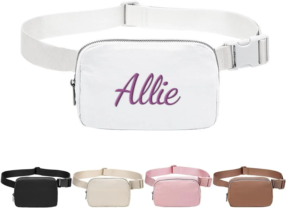 Ulico Personalized Embroidered Belt Bag Women's Crossbody Bag with Adjustable Shoulder Strap Fashionable Waist Bag for Shopping, Running, Sports, Traveling, Christmas Gift