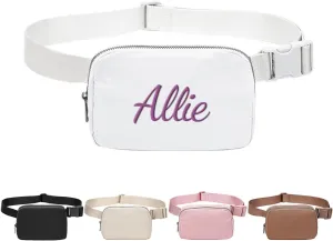 Ulico Personalized Embroidered Belt Bag Women's Crossbody Bag with Adjustable Shoulder Strap Fashionable Waist Bag for Shopping, Running, Sports, Traveling, Christmas Gift