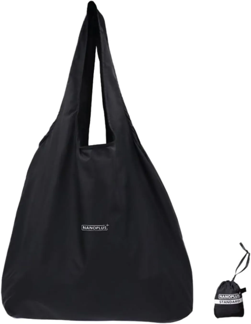 Ultimate Packable Travel Tote Bag - Reusable Shopping Bag - Compact & Portable & Lightweight (Black, Standard)