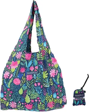 Ultimate Packable Travel Tote Bag - Reusable Shopping Bag - Compact & Portable & Lightweight (Garden, Standard)