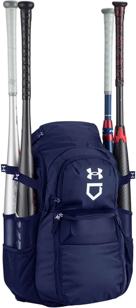Under Armour mens Yard Baseball Backpack , Midnight Navy (410)/White , One Size