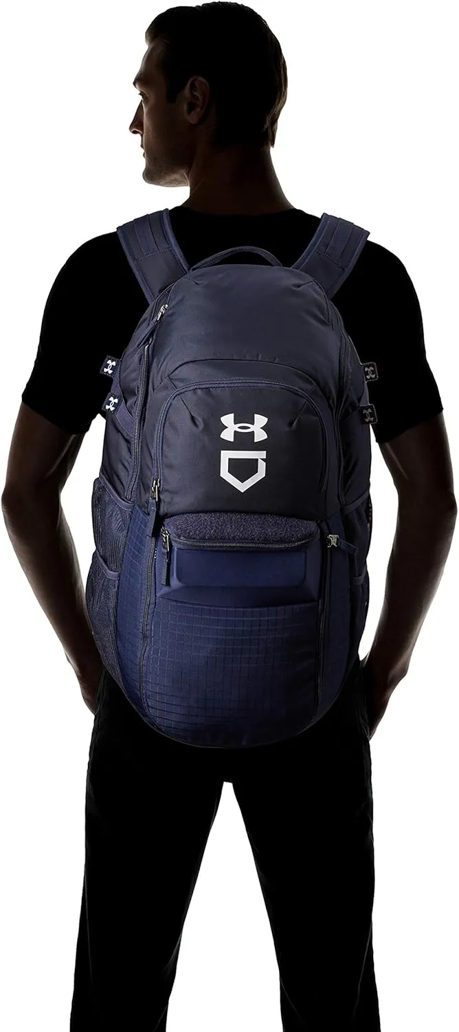 Under Armour mens Yard Baseball Backpack , Midnight Navy (410)/White , One Size