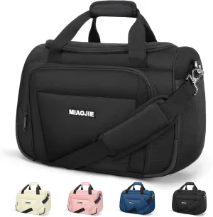 Underseat Carry On Luggage Lightweight Travel Tote Weekender Bag Overnight Duffle Bag for Travel, Travel Essentials Personal Item Travel Bag for Women and Men,Black-16Inch