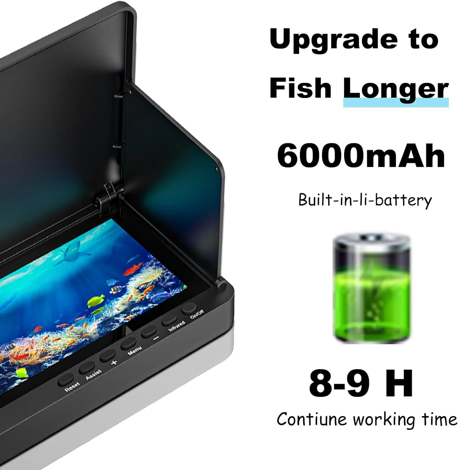 Underwater Fishing Camera, Fishing Camera with Infrared Night Vision Light, Portable Fish Finder with 100ft Cable, 5 Inch LCD and Upgraded HD Lens for Ice Lake Boat Kayak Fishing